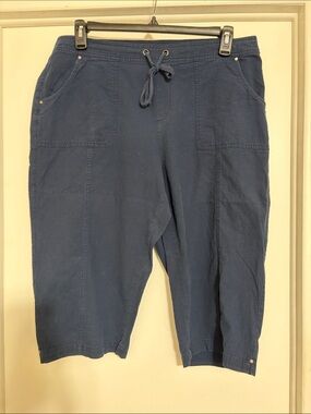 croft & barrow Navy Blue Women's Capris with Drawstring Waist